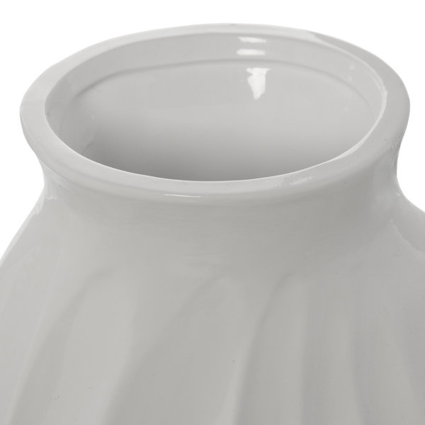 Ivy Bronx Set 2 White Ceramic Vases Wayfair.co.uk